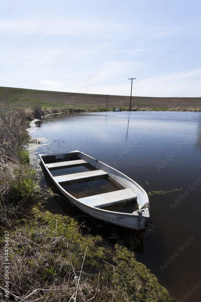 Row boat in a pond.