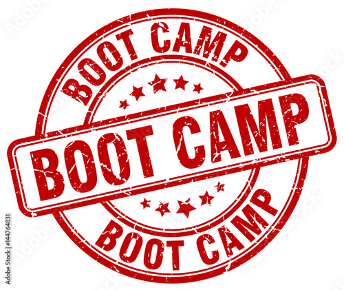 Konstfotografi boot camp red grunge round vintage rubber stamp