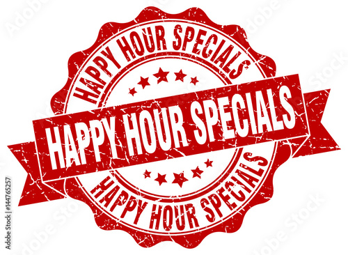 happy hour specials stamp. sign. seal