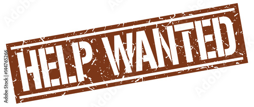 help wanted square grunge stamp