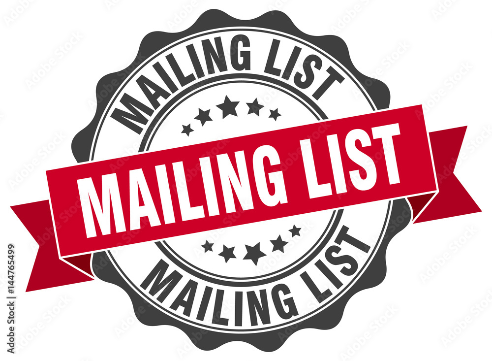 mailing list stamp. sign. seal