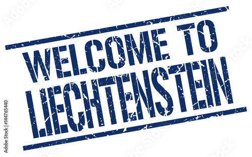 welcome to Liechtenstein stamp