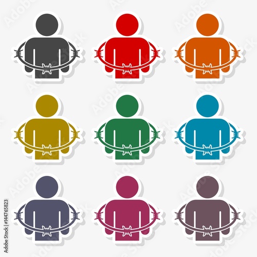 User icon with barbwire - Illustration