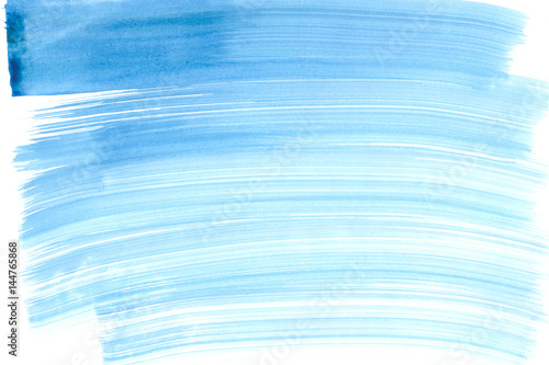 Abstract wide blue watercolor brushstrokes
