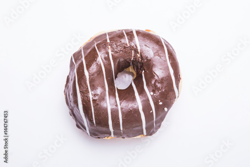 Glazed Donut with sprinkles isolated on white background