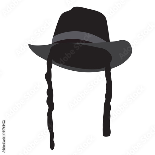 Isolated traditional jewish hat on a white background, Vector illustration