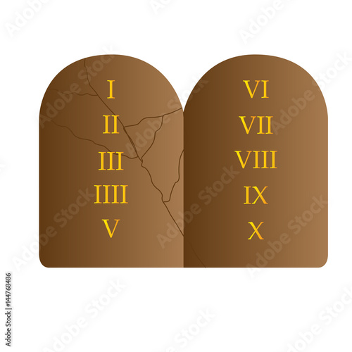 Isolated stone with the 10 commandments, Vector illustration photo