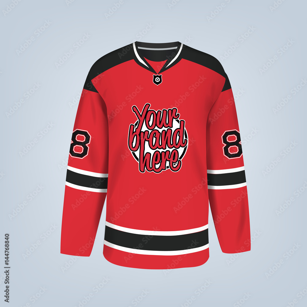 Naklejka premium Vector illustration of hockey team jersey template