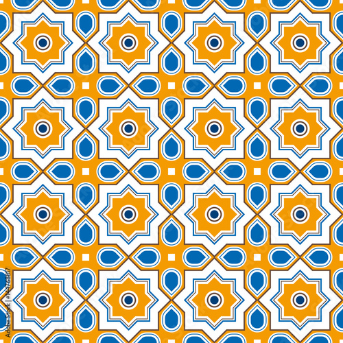 Eight-pointed star ornament. Endless vector texture for wallpaper, wrapping paper, background, surface texture, pattern fill