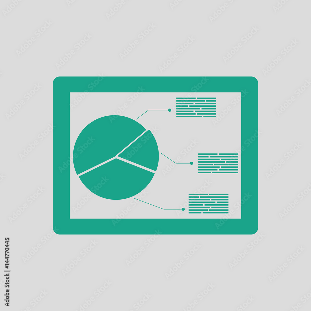 Tablet with analytics diagram icon Tablet with analytics diagram icon