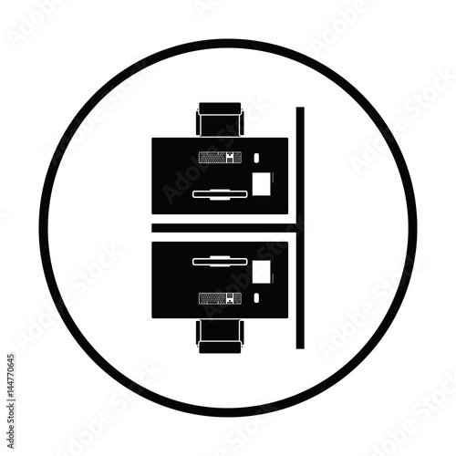 Office table top view icon