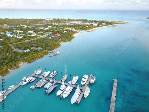 Birds eye view of Turks and Caicos marina