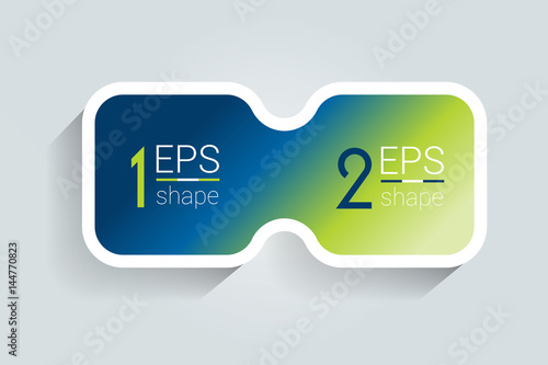 Two business elements banner, template. 2 steps design, chart, infographic, step by step number option, layout. 3D cyrcle style.