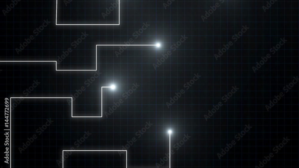 Blue lines drawn by bright spots . It may represent electronic connections, communication, futuristic technology. Blue lines drawn by bright spots . It may represent electronic connections, communication, futuristic technology.