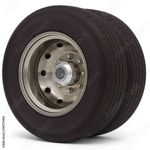 3d truck wheel and tire