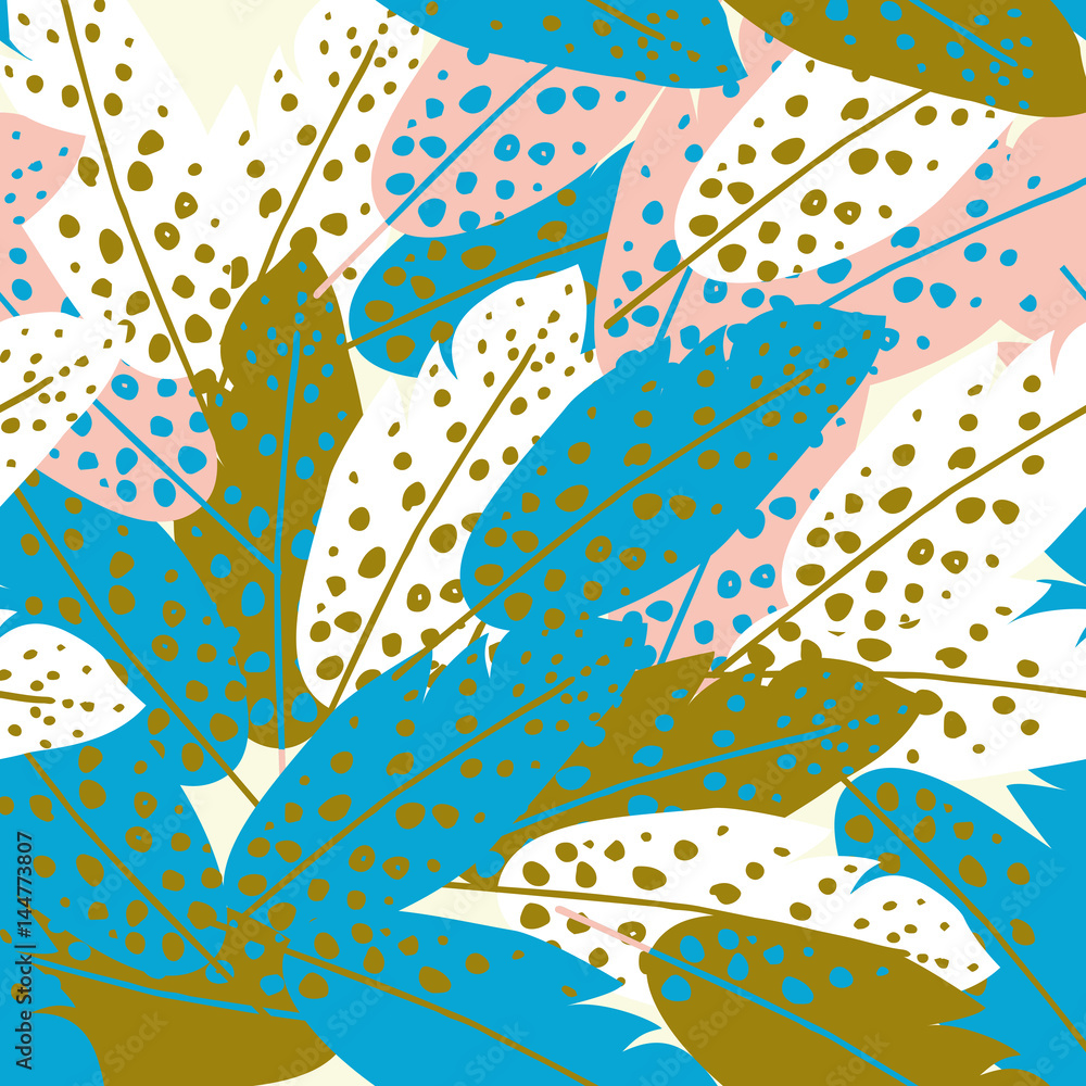 Seamless abstract feather pattern