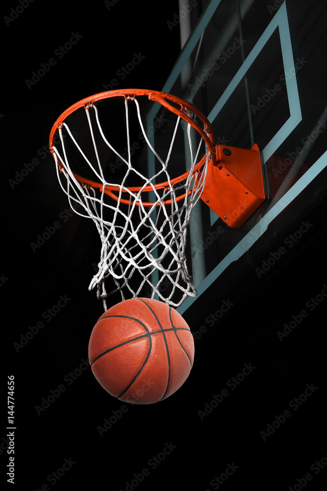 Basketball Going Through Hoop