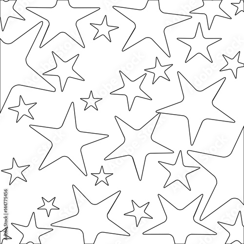 monochrome background with contour pattern of starfish vector illustration