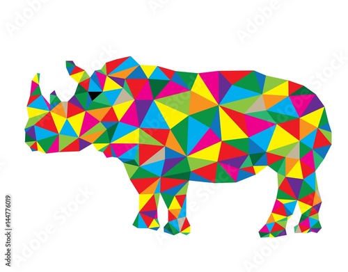 Geometric Rhinoceros, polygonal art vector design © martinussumbaji