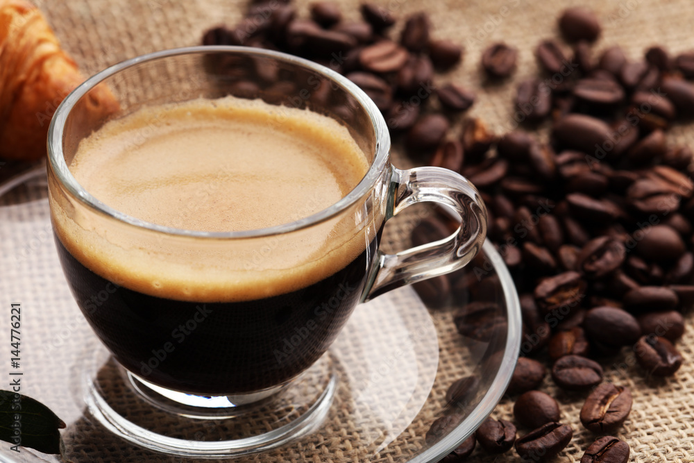 Coffee and croissants, Cafe, Coffee Bean Coffee and croissants, Cafe, Coffee Bean