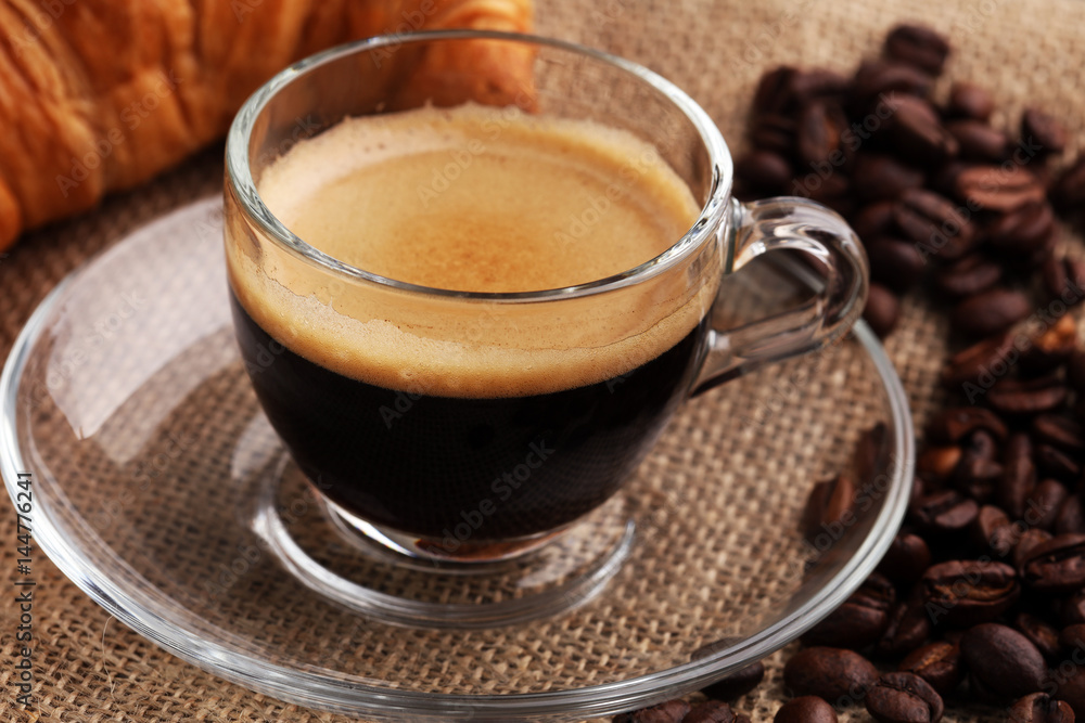 Coffee and croissants, Cafe, Coffee Bean Coffee and croissants, Cafe, Coffee Bean