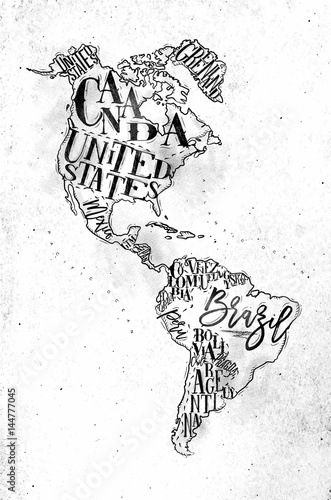 Map Aamerica vintage photo