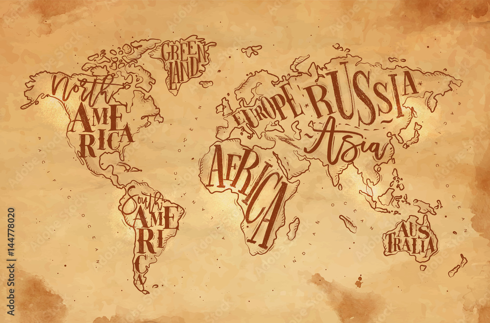 Worldmap vintage craft