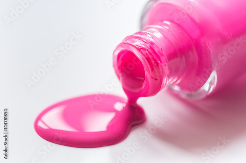 set for nail polish on white table background mock up © 279photo