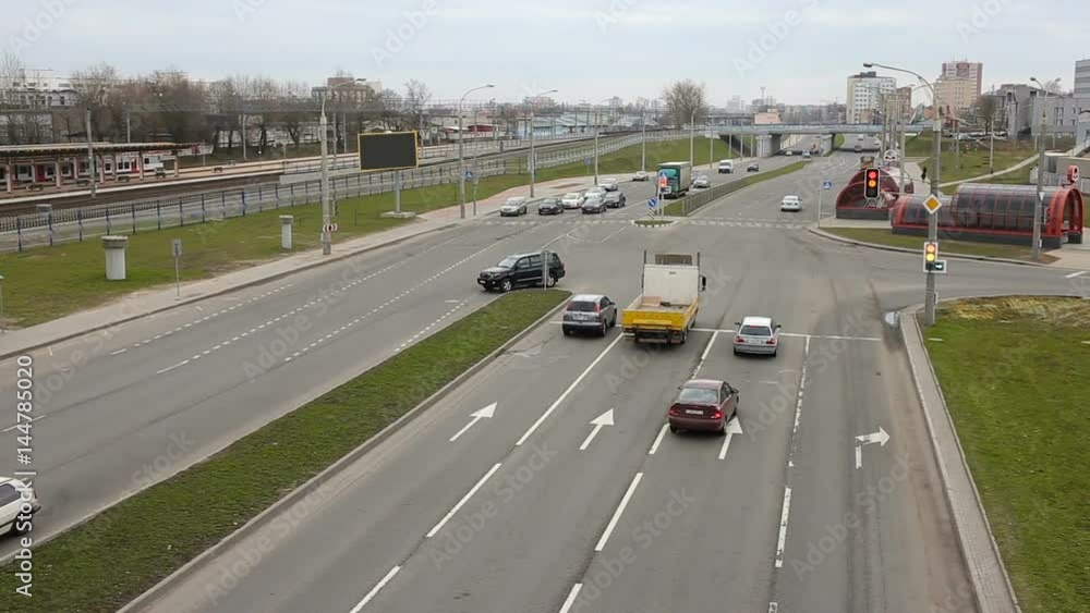 Time lapse traffic of car on busy highway infrastructure. Time lapse traffic of car on busy highway infrastructure.