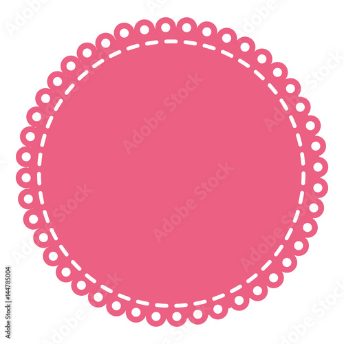 pink circular decorative frame with border rings vector illustration