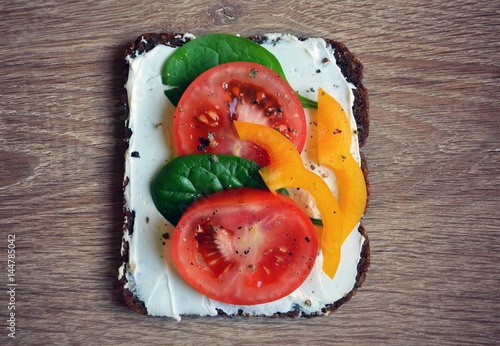 tasty and healthy bread with vegetables