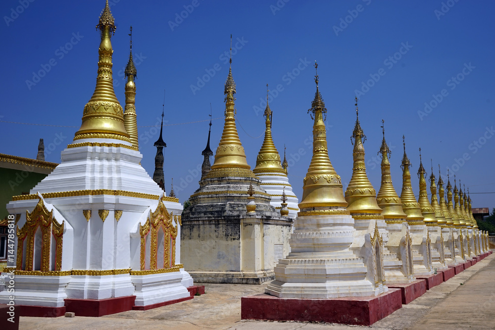 Rows of stupas