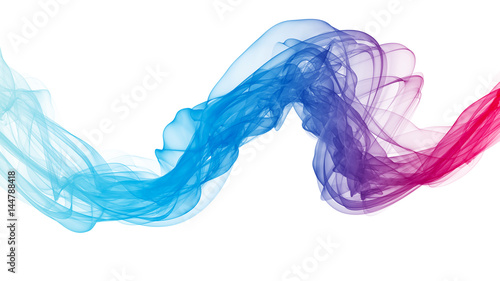 3d illustration of Colorful waves look like smoke photo