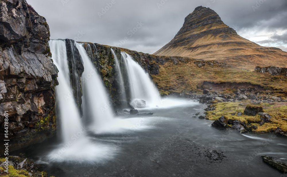 The Waterfalls at Iconic Kirkjufell, Iceland The Waterfalls at Iconic Kirkjufell, Iceland