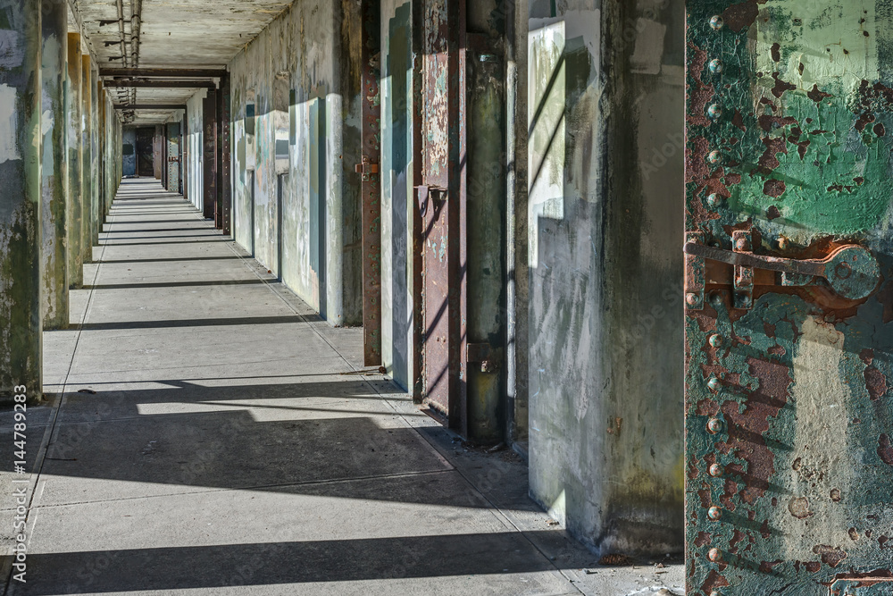 Long and Empty Hallway in Abandoned Military Fort Long and Empty Hallway in Abandoned Military Fort