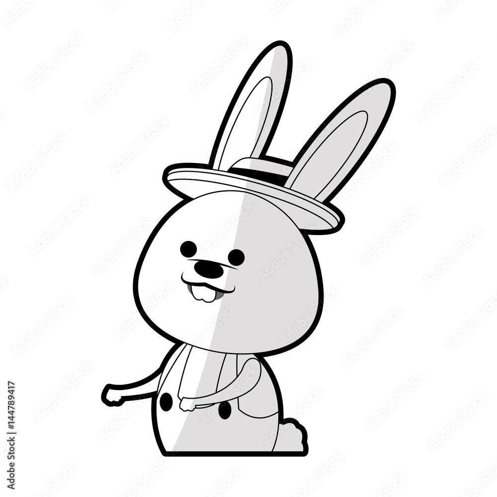 easter bunny with hat icon image vector illustration design easter bunny with hat icon image vector illustration design