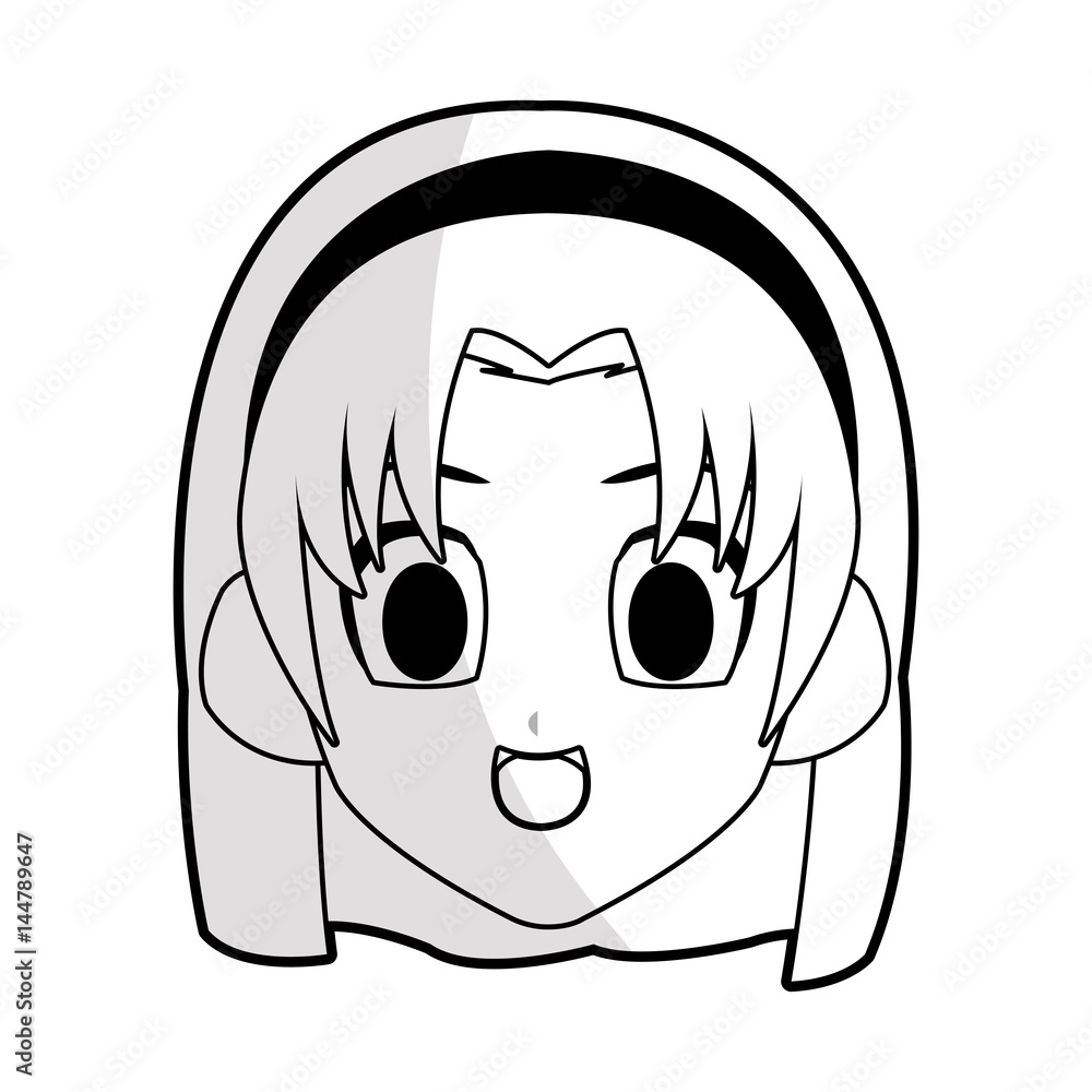 Cute Young Girl With Long Straight Hair Anime Or Manga Icon Image Vector  Illustration Design Royalty Free SVG Cliparts Vectors And Stock  Illustration Image 76169233