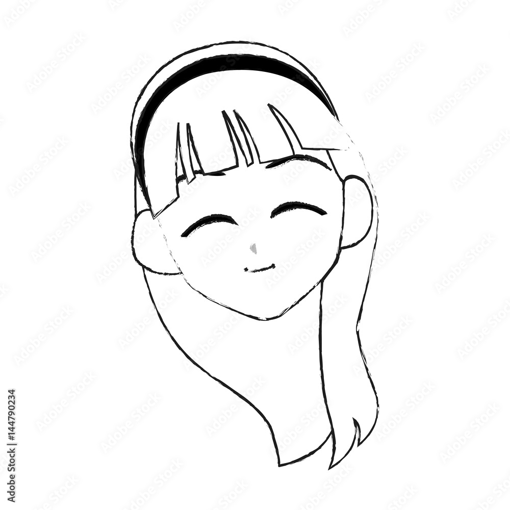 cute young girl with long straight hair anime or manga icon image vector illustration design cute young girl with long straight hair anime or manga icon image vector illustration design