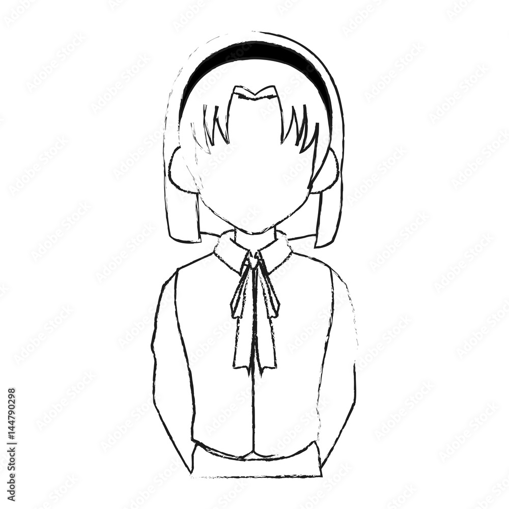 faceless young woman with straight short hair icon image vector illustration design faceless young woman with straight short hair icon image vector illustration design