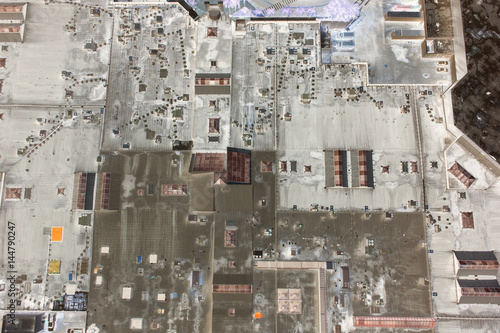 Aerial image of a rooftop infrared