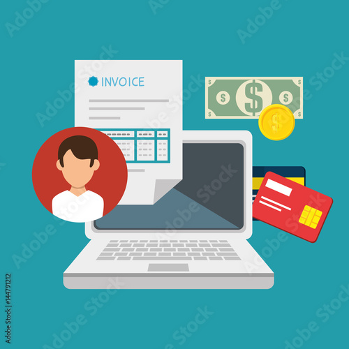 invoice pay concept isolated icon vector illustration design