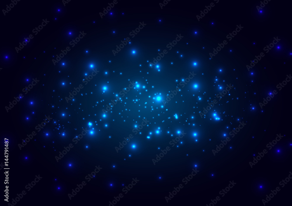 Abstract space on bright blue background. Technology concept