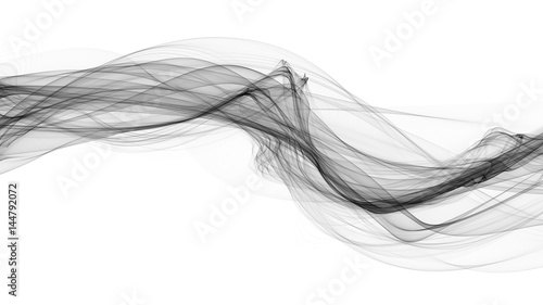 3d illustration of Black waves look like smoke