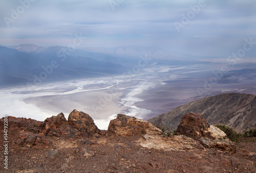 Panoramic view from Black Mountains Dante's View. Death Valley, California.