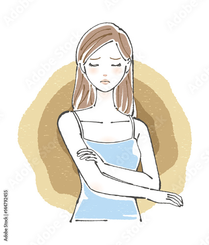 汗の臭いが気になる女性 ロングヘア