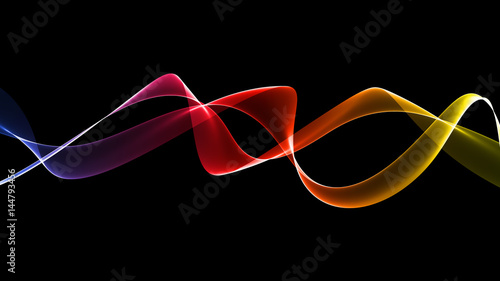 3d illustration of colorful waves look like smoke