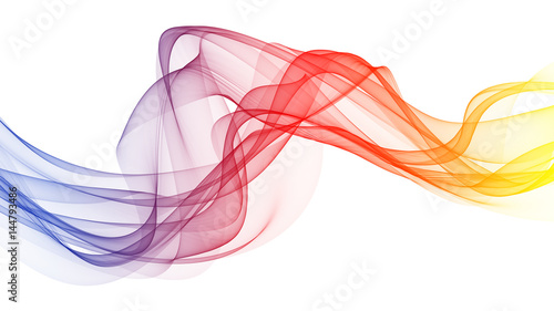 3d illustration of Colorful waves look like smoke