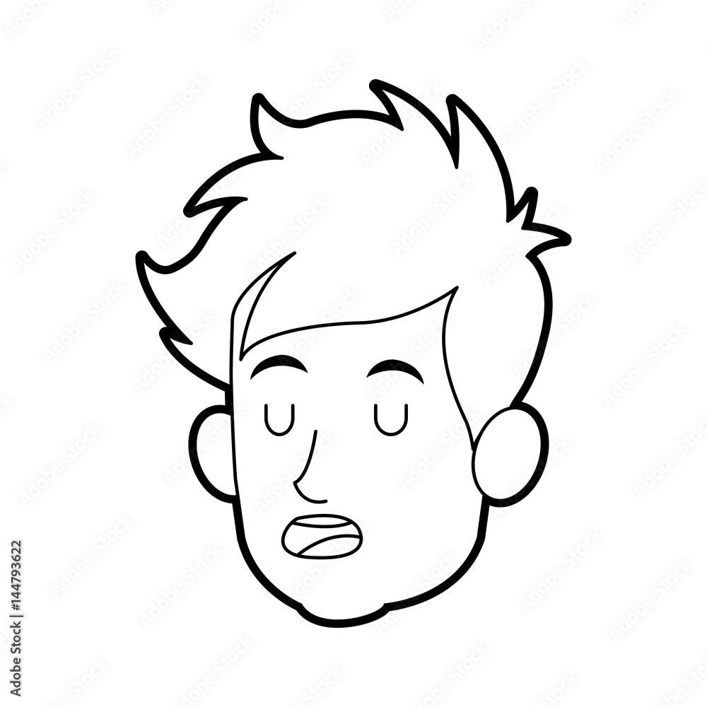 boy yawning icon image vector illustration design boy yawning icon image vector illustration design