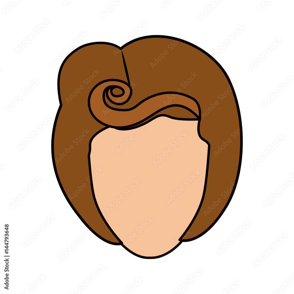 colorful silhouette of faceless woman with eighties hairstyle vector illustration colorful silhouette of faceless woman with eighties hairstyle vector illustration