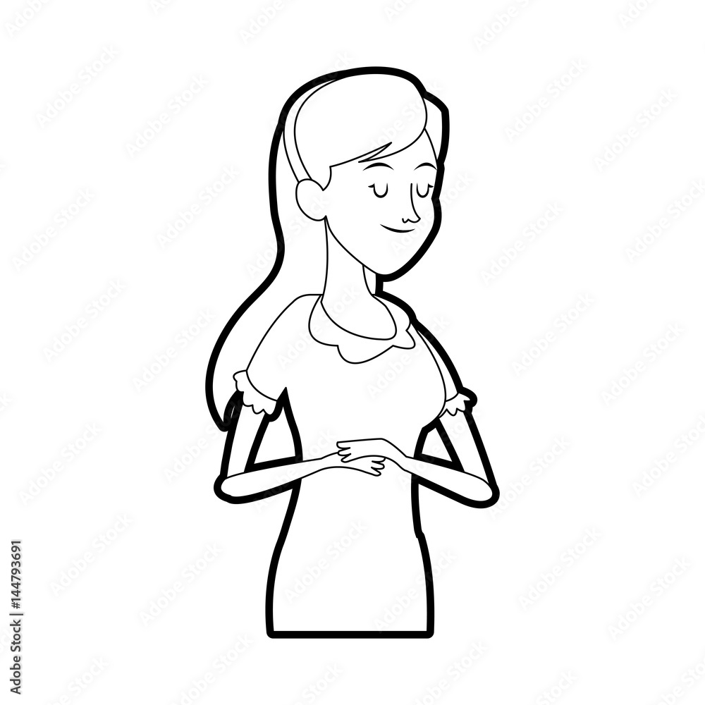 happy pretty woman with closed eyes icon image vector illustration design happy pretty woman with closed eyes icon image vector illustration design